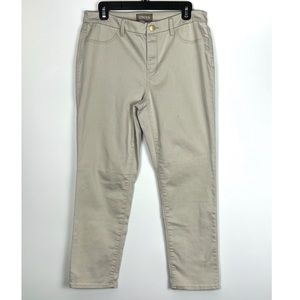 Chico’s Cotton Stretch So Slimming Ankle Pants Women’s  Beige Tan Sz: 1 (M/8)